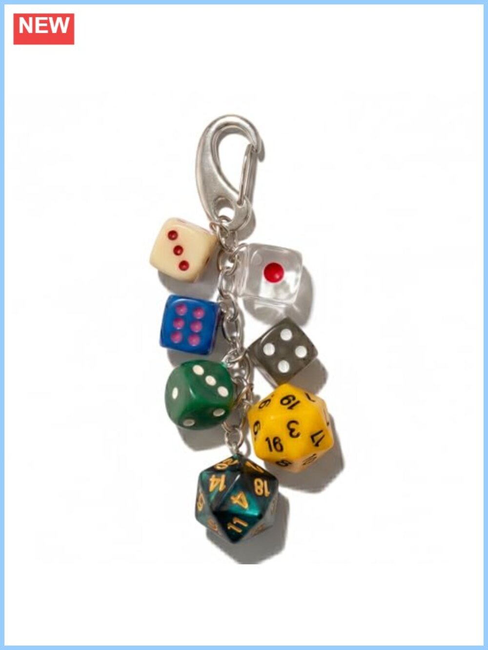 Y2K Aesthetic Dice Keychain Metal Carabiner Bag Charm Gift